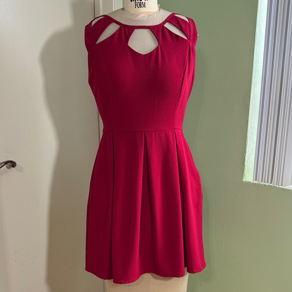 Cutout Red Mini Dress